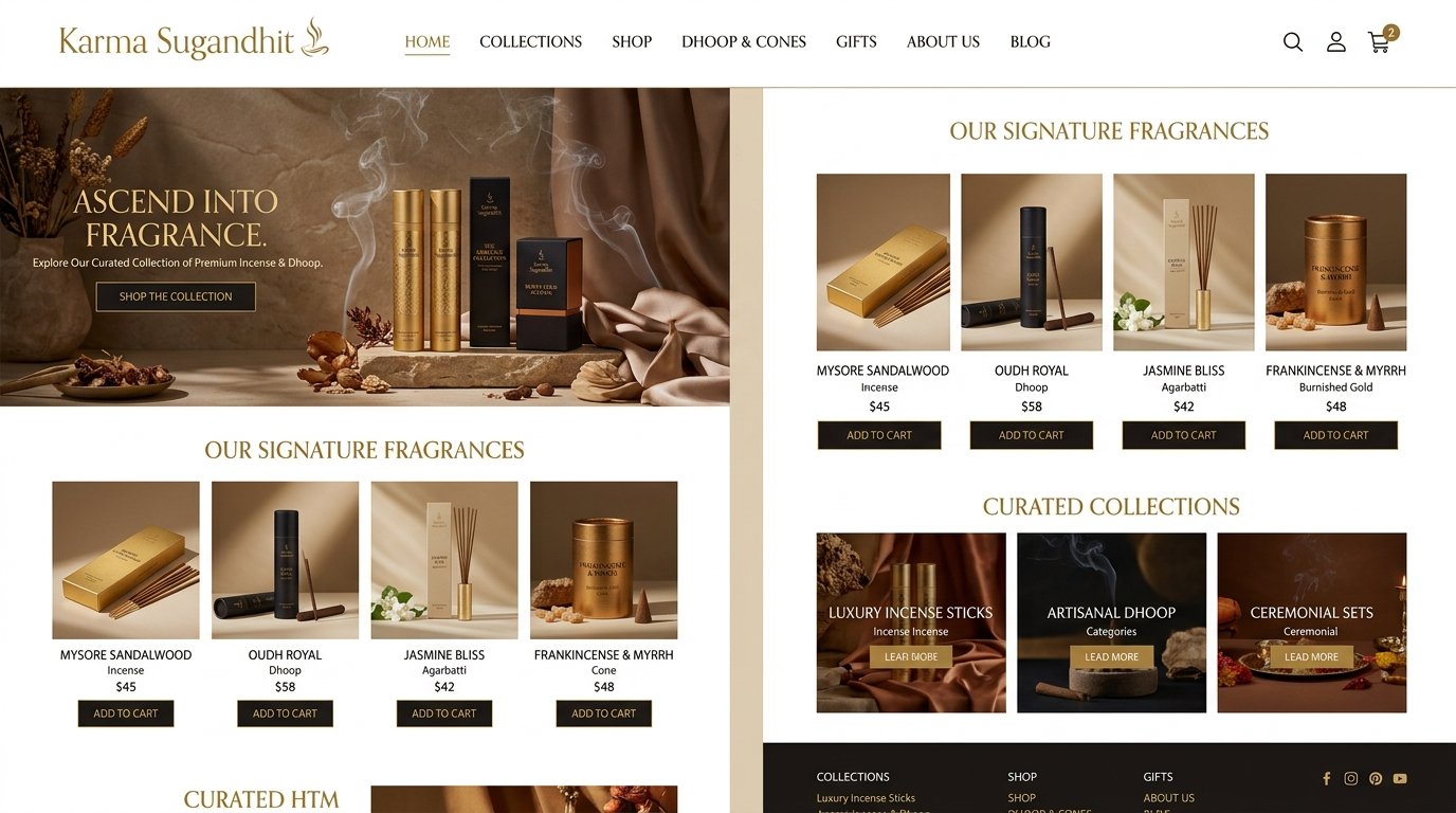 Karma Sugandhit live client website preview